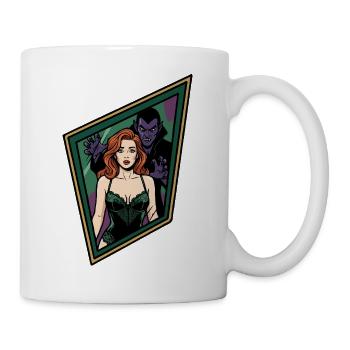 Ingwer-Pin-up mit Vampir - Tasse - Weiß - Rechts