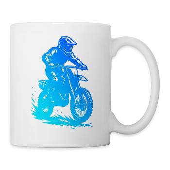Motif classique du motocross - Mug blanc - blanc - Droite