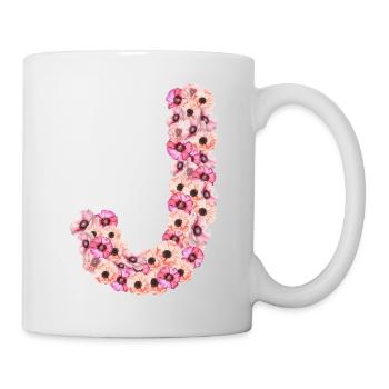 Monogramme J des fleurs - Mug blanc - blanc - Droite