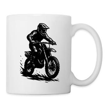 Motif amusant de motocross - Mug blanc - blanc - Droite