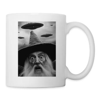 Magicien avec des OVNI - Mug blanc - blanc - Droite