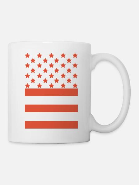 Star Stripe Grafikmuster - Tasse - Weiß