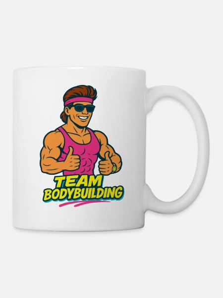 Team Bodybuilding Retro-Comic - Tasse - Weiß