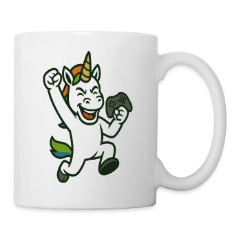 Unicorn Gamer Victory Mascot Vector Art - Mug - white - Right