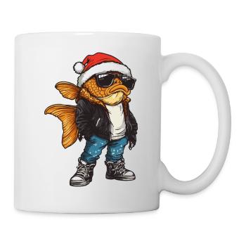 Poissons rouges Noël hiver - Mug blanc - blanc - Droite
