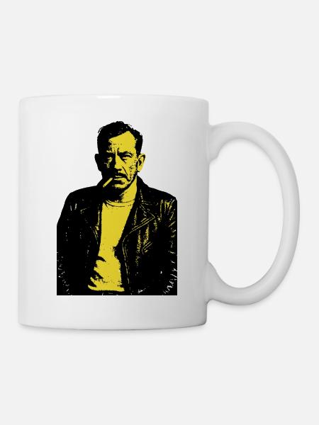 John Steinbeck Noir Rebellenporträt - Tasse - Weiß