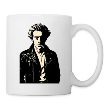 Soren Kierkegaard Rebellenporträt in Leder - Tasse - Weiß - Rechts