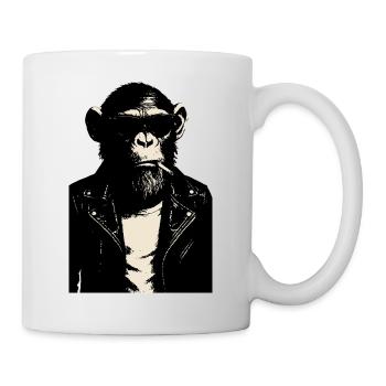Monkey Rebel Lederjacke - Tasse - Weiß - Rechts