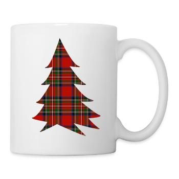 Schottischer Rot-Tartanbaum - Tasse - Weiß - Rechts