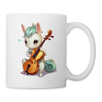 Kuschelbunny mit Cello - Tasse - Weiß - Rechts