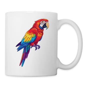 Bunte Papagei-Regenbogen-Pop-Art-Aquarell - Tasse - Weiß - Rechts