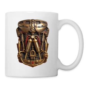 CYBORG-RÜSTUNG – Steam Punk'n'Roll - Tasse - Weiß - Rechts