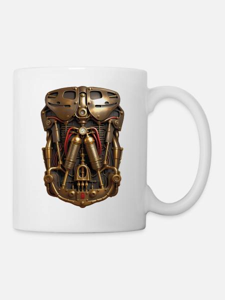 CYBORG ARMOR - steam punk'n'roll - Mug - white