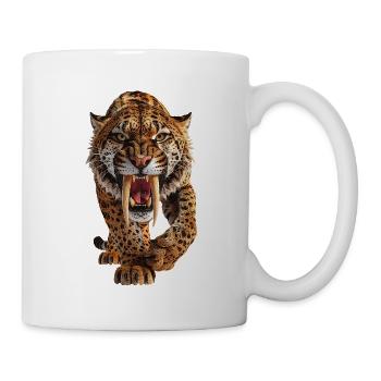 Saebelzahnkatze - Säbelzahntiger - Tasse - Weiß - Rechts