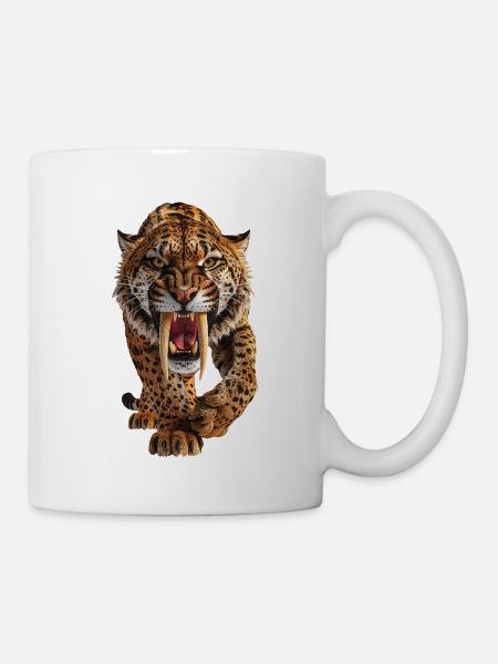 Saebelzahnkatze - Säbelzahntiger - Tasse - Weiß