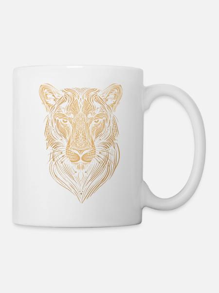 Lineart - Tiger - Tasse - Weiß
