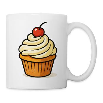 Cherry Cupcake Illustration - Mug - white - Right