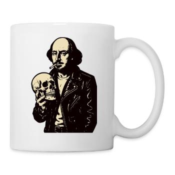 William Shakespeare mit Schädelporträt - Tasse - Weiß - Rechts