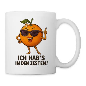 Héros agrume avec des lunettes de soleil - Mug blanc - blanc - Droite