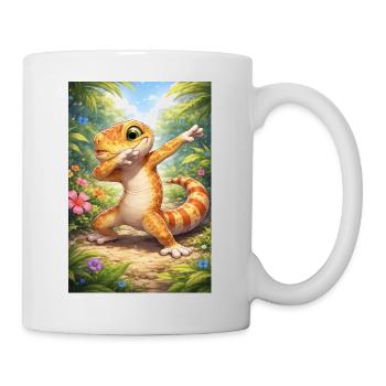 Dabbing-style tropical gecko - Mug - white - Right
