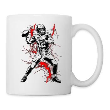 Quarterback im Blitzgewitter - Tasse - Weiß - Rechts