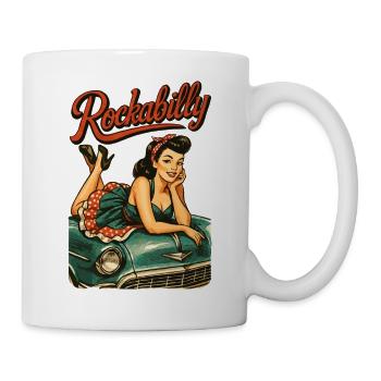 Rockabilly Vintage Car Pin Up Girl Gift - Mug - white - Right