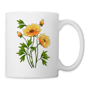 Blumen - Tasse - Weiß - Rechts