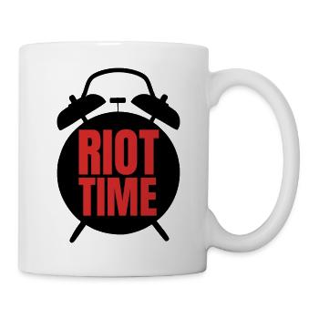 Riot Time – Bold Red Text Design - Mug - white - Right