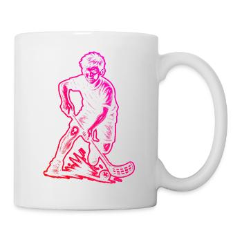 Puristisches Floorball Thema - Tasse - Weiß - Rechts