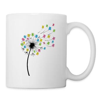 Ours colorés dans le vent du pissenlit - Mug blanc - blanc - Droite