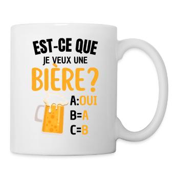 Beer humor and obvious answer - Mug - white - Right