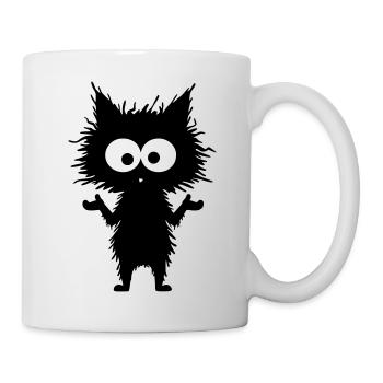 Funny Black Cat - Shrug - No Matter - Mug - white - Right