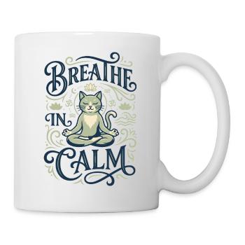 Meditating cat at rest - Mug - white - Right