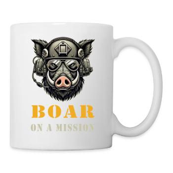 Wild boar on a mission - Mug - white - Right