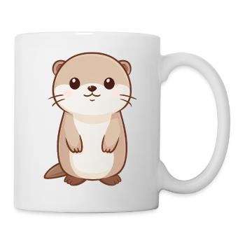 Cute otter – Happy animal drawing - Mug - white - Right