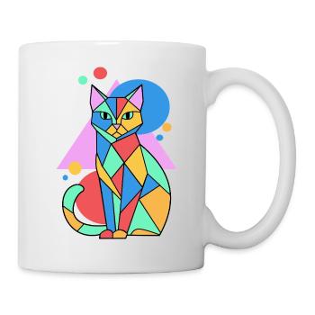 Cadeau d’art abstrait Géométrie Cat Cats - Mug blanc - blanc - Droite