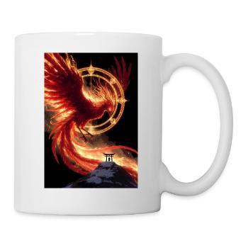 Zinnoberer Vogel (Zhuque) – Feuergeist des Südens - Tasse - Weiß - Rechts