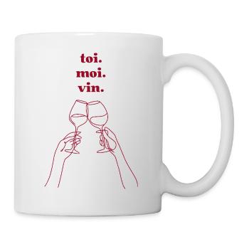 you. me. wine. - Mug - white - Right