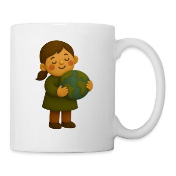 Little environmentalist with globe - Mug - white - Right