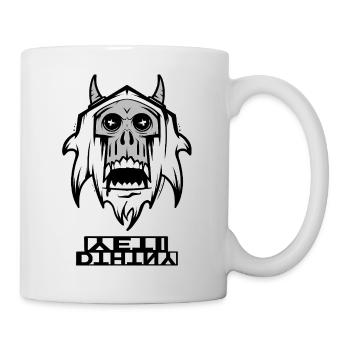 Schwarzer Totenkopf mit Kapuzen-Schatten - Tasse - Weiß - Rechts