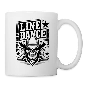 Line Dance – Western Skull Cowboy Tanz - Tasse - Weiß - Rechts