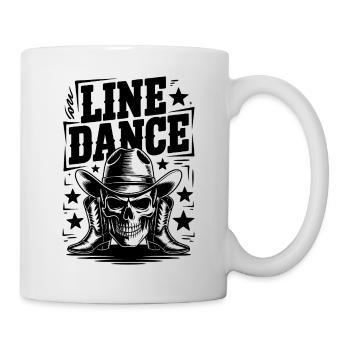 Line Dance – Western Skull Cowboy Tanz - Tasse - Weiß - Rechts