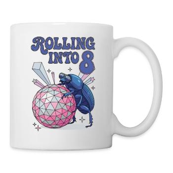 Rolling Into 8 Disco-Mistkäfer - Mug blanc - blanc - Droite