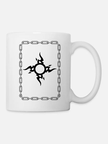 Black Tribal Surrounded Chain - Mug - white