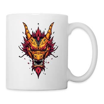 Flammender asiatischer Drache - Tasse - Weiß - Rechts