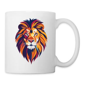 Colorful lion head abstract colorful lion art - Mug - white - Right