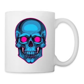 Neon Totenkopf mit Pink Augen - Tasse - Weiß - Rechts