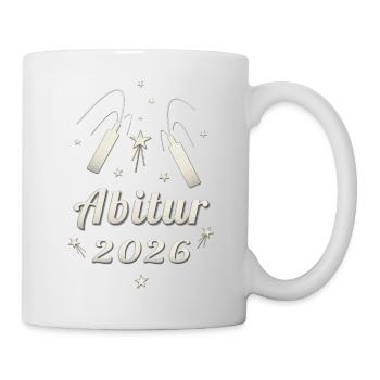 Abitur 2026 Feuerwerk Abi 2026 Matura 2026 - Tasse - Weiß - Rechts
