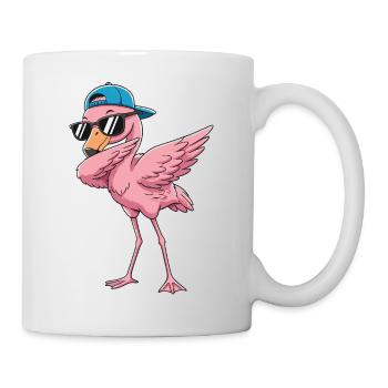 Art de dessin animé Cool Dabbing Flamingo - Mug blanc - blanc - Droite