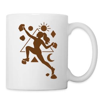 Bouldering Ladies Woman Geometric Day and Night - Mug - white - Right